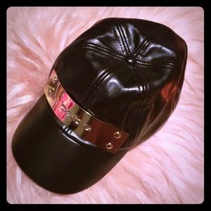 Gold Plate Bebe Hat Pleather